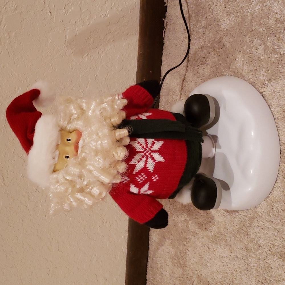 Rare Jingle Bell Rock A Go Go Santa holiday dancing music box Christmas decor